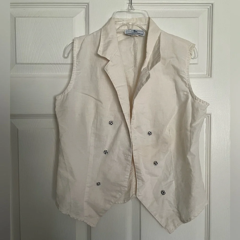 Vintage Jonathan Martin Cream Off White Sleeveless Vest size medium